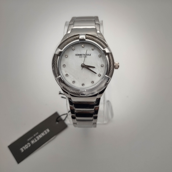 Kenneth Cole New York Accessories - NWT Kenneth Cole Classic Silver Mother of Pearl Watch